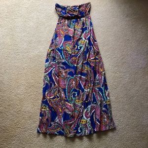 Blue Paisley Banana Republic Maxi Dress